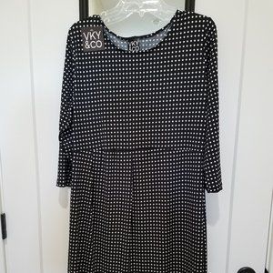 dress black white polka dots